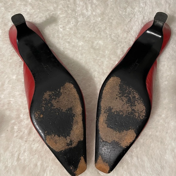 Salvatore Ferragamo Vintage Mule with Kitten Heel - Red - Picture 3 of 3